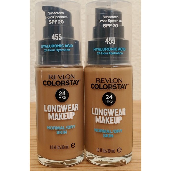 2x Revlon ColorStay 24 Hrs Foundation SPF 20 # 455 Honey BEIGE Longwear Makeup - Picture 1 of 4